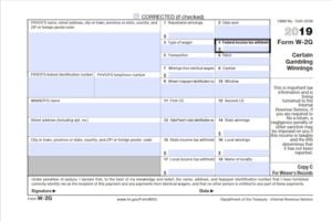 IRS Form W-2G Certain Gambling Winnings