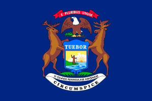 Michigan Gambling Laws State Flag Icon