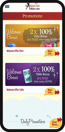 Manhattan Slots Promotions Mobile