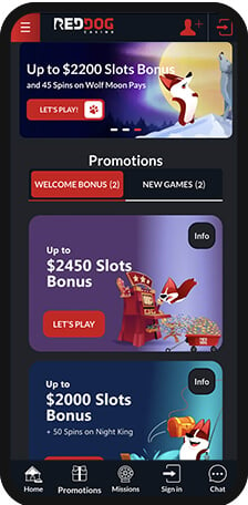 Red Dog Bonuses Mobile