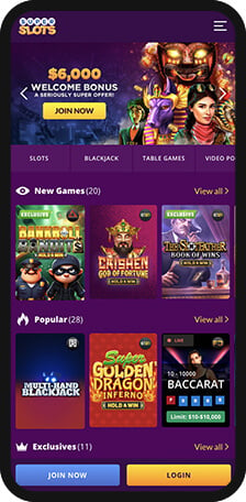 Super Slots Homepage Mobile