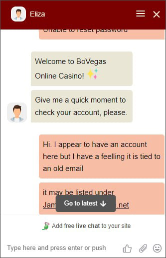 BoVegas Casino Customer Support 1