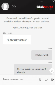 Club World Casinos Chat Support 1