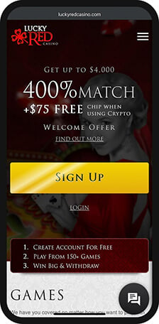 Lucky Red Casino Homepage