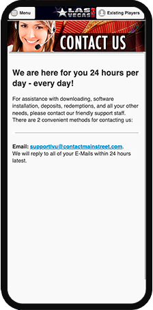Las Vegas USA Contact US Page Mobile