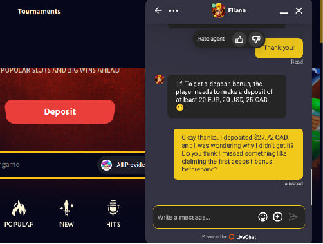 Hell Spin casino customer service live chat thumbnail 5