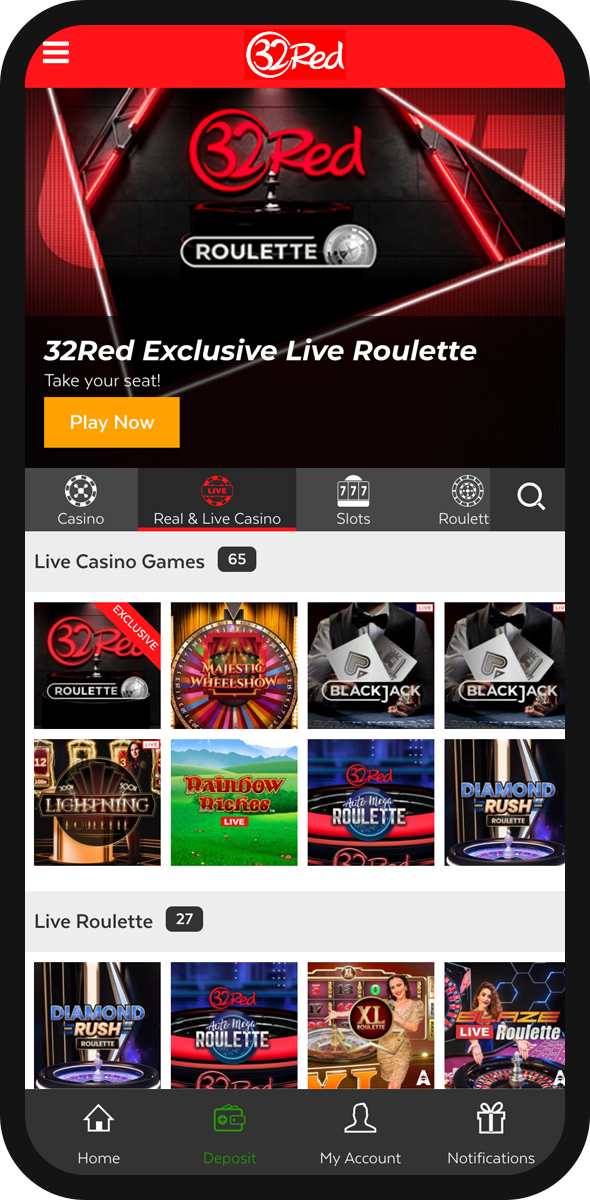 32 Red Casino Mobile Screenshot 1