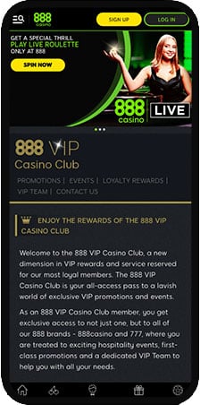 888 casino VIP club