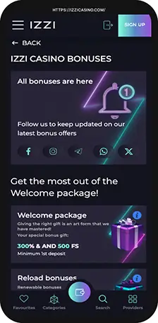 Izzi Casino BONUSES